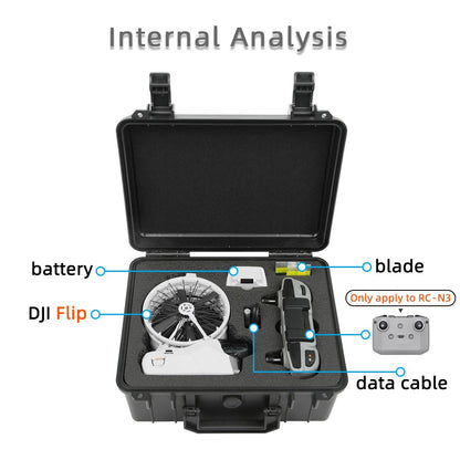 For DJI Flip Carrying Case Portable RC Drone + RC-N3 Controller + Battery Shockproof Storage Box