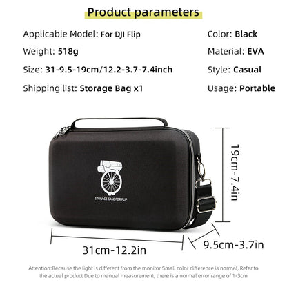 Carrying Case for DJI Flip + RC-2 Remote Controller Storage Bag RC Drone EVA Protective Bag