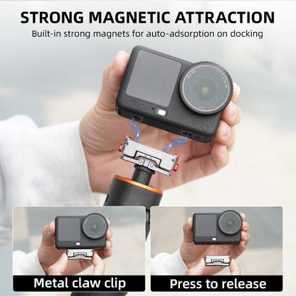 FLYMILE For DJI Osmo Action 6  /  Nano Magnetic Quick Release Mount 360° Rotating Aluminum Alloy Base Dual Port Design