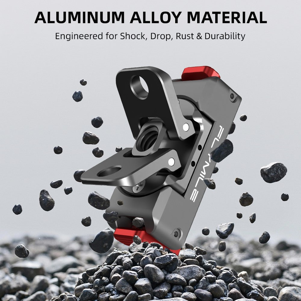 FLYMILE For DJI Osmo Action 6  /  Nano Magnetic Quick Release Mount 360° Rotating Aluminum Alloy Base Dual Port Design