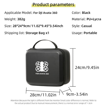 PU Portable Storage Case for DJI Avata 360 Drone Hard Shell Carrying Bag Travel Organizer Drone Protection Handbag