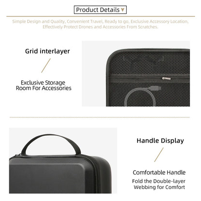 PU Portable Storage Case for DJI Avata 360 Drone Hard Shell Carrying Bag Travel Organizer Drone Protection Handbag