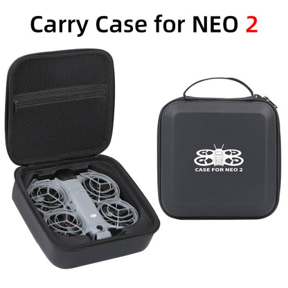 Portable Carrying Case for DJI Neo 2 Drone PU Waterproof Storage Bag Travel Organizer with EPE Foam Interior