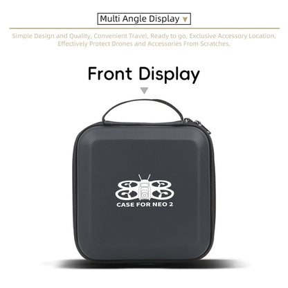 Portable Carrying Case for DJI Neo 2 Drone PU Waterproof Storage Bag Travel Organizer with EPE Foam Interior