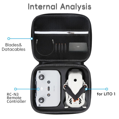 For DJI Lito 1 / Lito X1 Portable Carrying Case PU Lycra Hard Shell Storage Bag Remote Controller Protective Cover