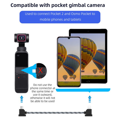 EWB8464 30cm Remote Control Data Connected Cable Cord for DJI Mavic Air 2/Mini 2/Pocket 2/Osmo Pocket