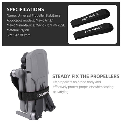 SUNNYLIFE Q9300 1 Pair Drone Propeller Blade Holder Protection Fixing Band for DJI Mavic 3/Mavic Air 2S/Mini SE / Fimi X8SE