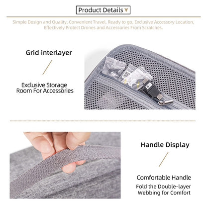 For DJI Mini 3 Pro Portable Carrying Case RC Drone Controller Shockproof Storage Bag Anti-Scratch Shoulder Bag