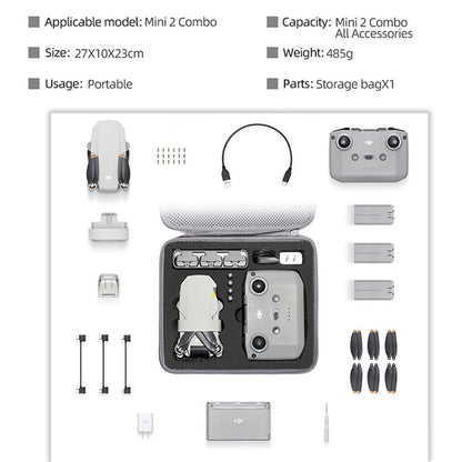 For DJI Mini 2 / Mini 2 SE Combo Drone and Accessories Storage Bag Portable Shockproof Carrying Case Handbag