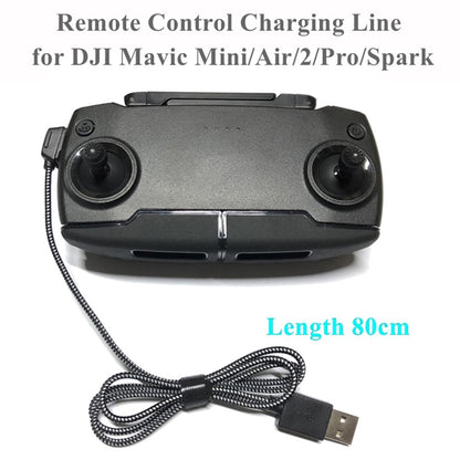 80cm for DJI Mavic Mini / Air / 2 / Pro / Spark Nylon Line Remote Control USB Charging Cable