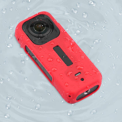 BRDRC Silicone Case for Insta360 X3 Panoramic Camera Anti-scratch Protective Cover with Strap
