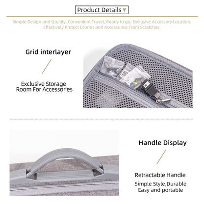 For DJI Mini 4 Pro Fly More Combo RC Drone Accessories Storage Bag EVA Handbag Pouch with Shoulder Strap
