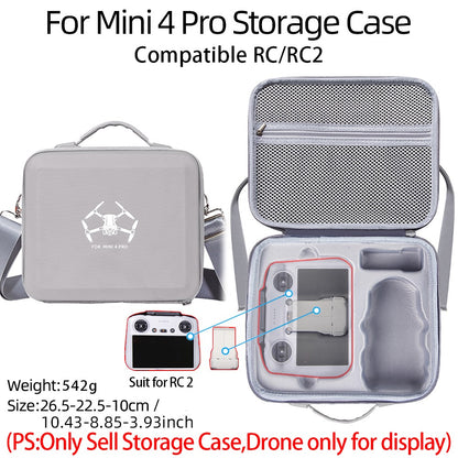 For DJI Mini 4 Pro Drone RC / RC2 Controller EVA Shockproof Carrying Case Crossbody Bag