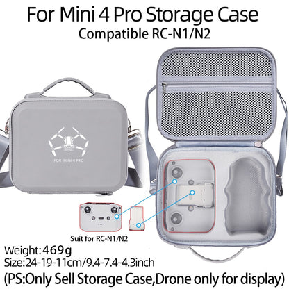 For DJI Mini 4 Pro EVA Shockproof Carrying Case Drone RC-N1 / N2 Controller Crossbody Bag