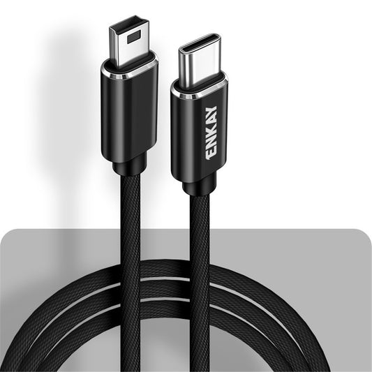 ENKAY USB C / Type-C to Mini USB 2.0 Charging Cord Support Sync Data Cable Length:1m