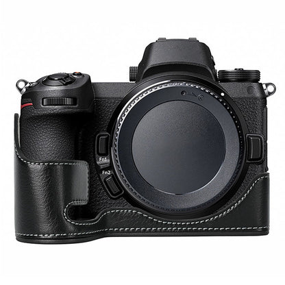 For Nikon Z 6 / Z 6 II Textured Leather Camera Bag Bottom Case Easy to Replace Battery