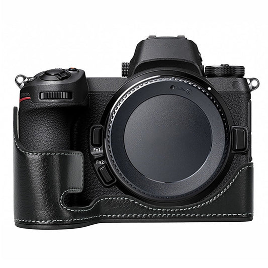 For Nikon Z 6 / Z 6 II Textured Leather Camera Bag Bottom Case Easy to Replace Battery