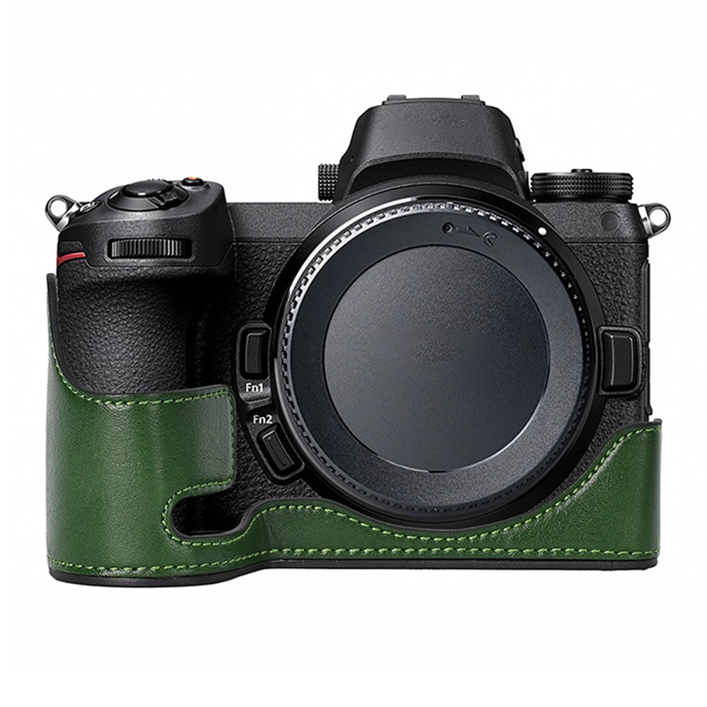 For Nikon Z 6 / Z 6 II Textured Leather Camera Bag Bottom Case Easy to Replace Battery