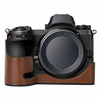 For Nikon Z 6 / Z 6 II Textured Leather Camera Bag Bottom Case Easy to Replace Battery
