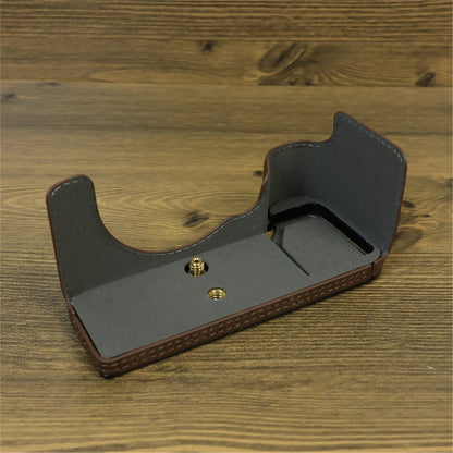 For Sony A7C II / A7CR Camera Bottom Case Genuine Cow Leather Anti-Drop Half Body Cover with Battery Opening