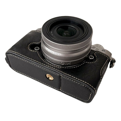 For Nikon Z Fc Buffalo Texture PU Leather Bottom Case Half Body Camera Cover with Battery Opening