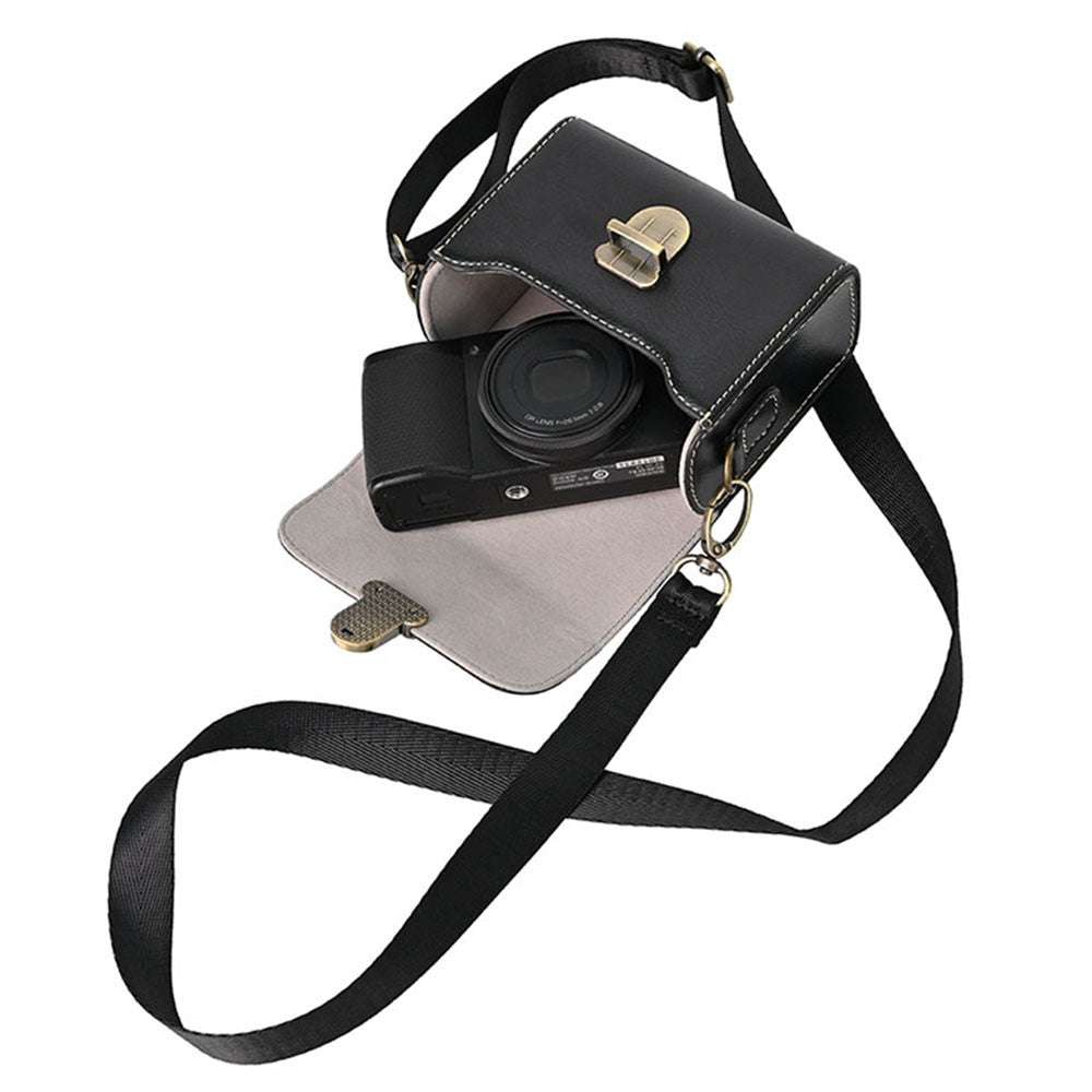 Carrying Case for Canon / Ricoh / Sony Camera Universal PU Leather Shoulder Bag