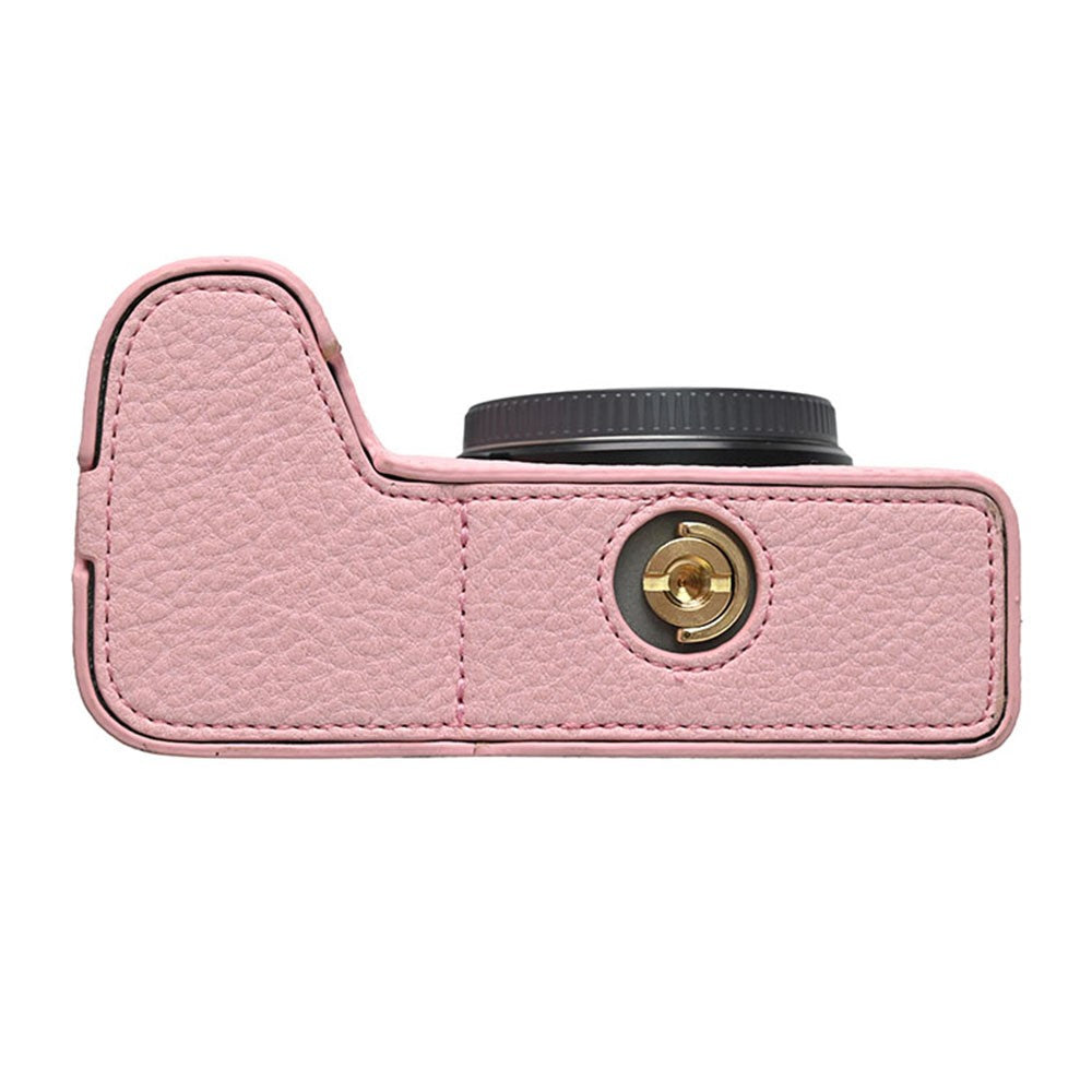 For Sony A6700 Camera Case Large Cutout PU Leather Protector with Shoulder Strap