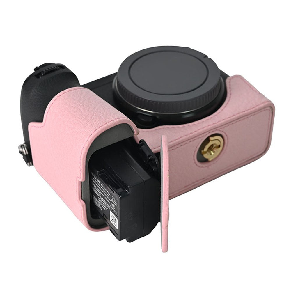 For Sony A6700 Camera Case Large Cutout Litchi Texture PU Leather Protector