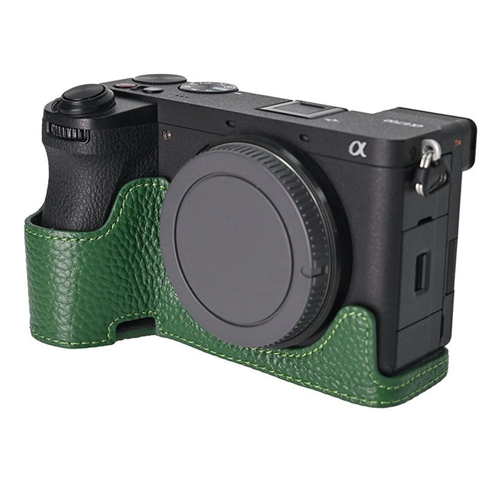 For Sony A6700 Camera Bottom Cover Case Large Opening Design Genuine Cow Leather Protector
