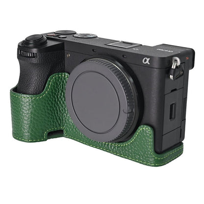 For Sony A6700 Camera Bottom Cover Case Large Opening Design Genuine Cow Leather Protector