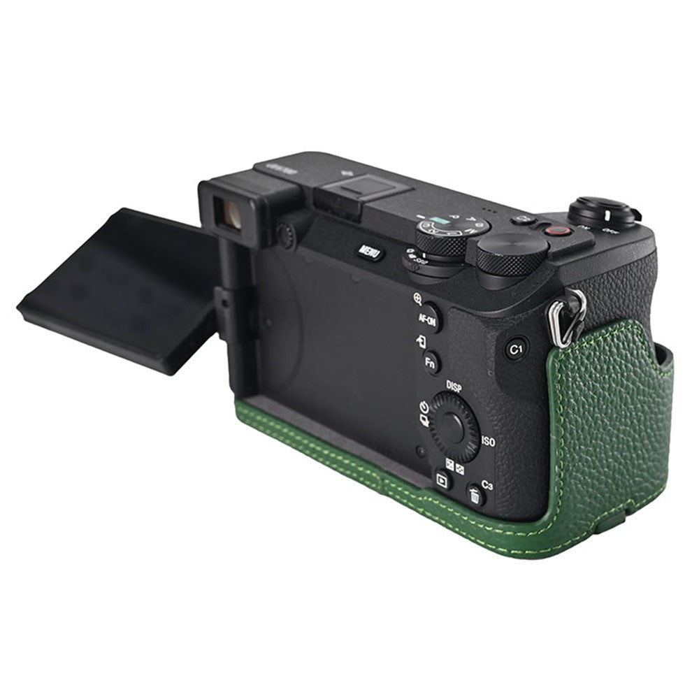 For Sony A6700 Camera Bottom Cover Case Large Opening Design Genuine Cow Leather Protector