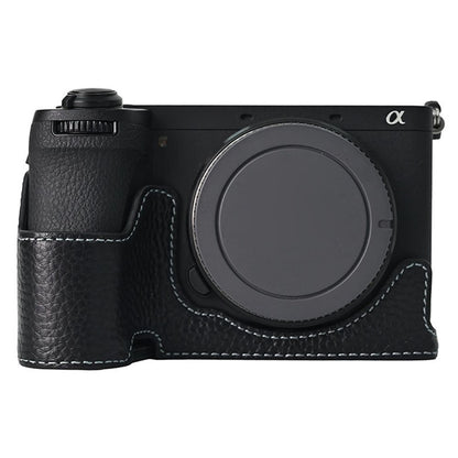 For Sony A6700 Camera Bottom Cover Case Large Opening Design Genuine Cow Leather Protector