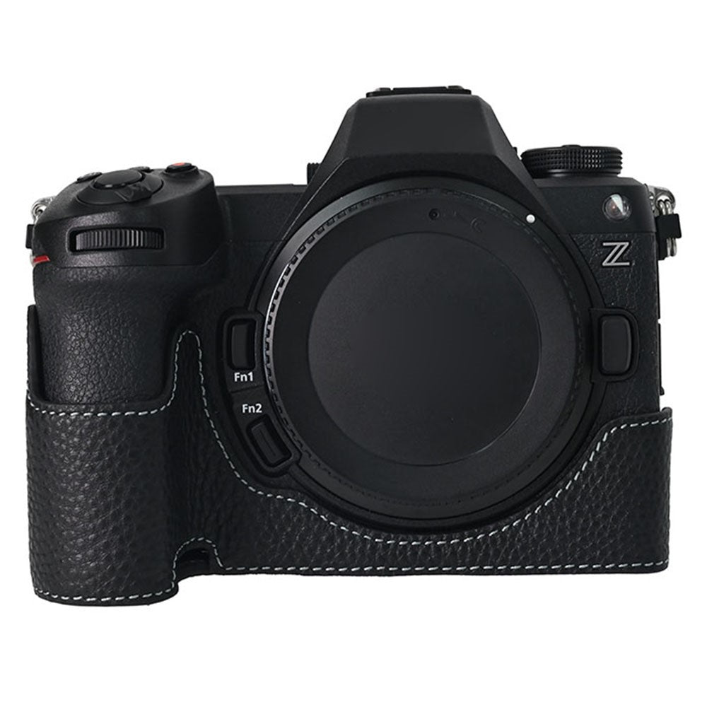 For Nikon Z6 III Camera Case Large Cutout Genuine Cow Leather Protective Cover