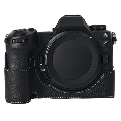 For Nikon Z6 III Camera Case Large Cutout Genuine Cow Leather Protective Cover