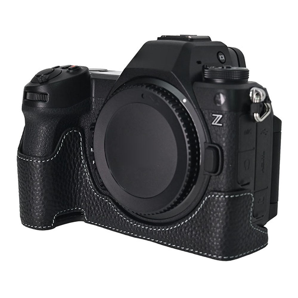 For Nikon Z6 III Camera Case Large Cutout Genuine Cow Leather Protective Cover