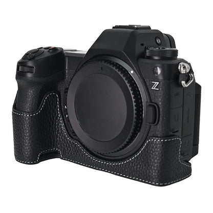 For Nikon Z6 III Camera Case Large Cutout Genuine Cow Leather Protective Cover