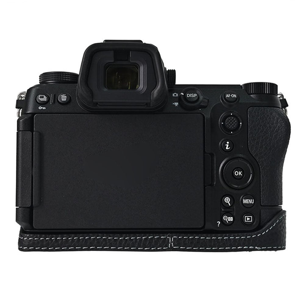 For Nikon Z6 III Camera Case Large Cutout Genuine Cow Leather Protective Cover