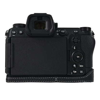 For Nikon Z6 III Camera Case Large Cutout Genuine Cow Leather Protective Cover