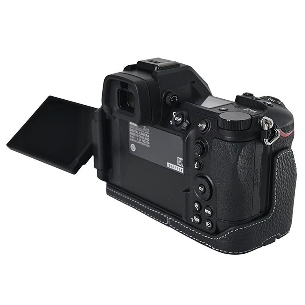 For Nikon Z6 III Camera Case Large Cutout Genuine Cow Leather Protective Cover