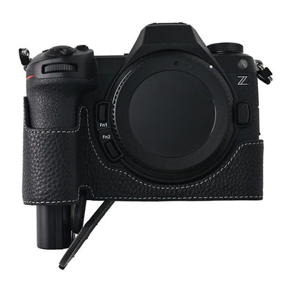 For Nikon Z6 III Camera Case Large Cutout Genuine Cow Leather Protective Cover