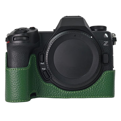 For Nikon Z6 III Camera Case Large Cutout Genuine Cow Leather Protective Cover