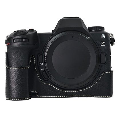 For Nikon Z6 III Camera Case Large Cutout Litchi Texture PU Leather Protective Cover