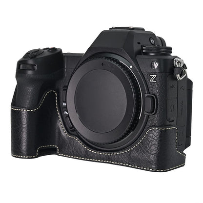 For Nikon Z6 III Camera Case with Shoulder Strap Large Cutout Litchi Texture PU Leather Protective Cover