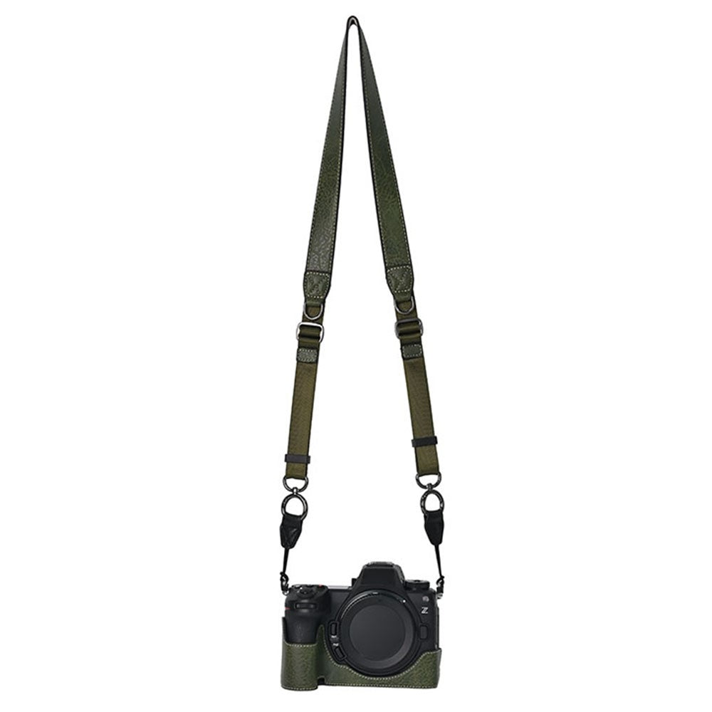 For Nikon Z6 III Camera Case with Shoulder Strap Large Cutout Litchi Texture PU Leather Protective Cover