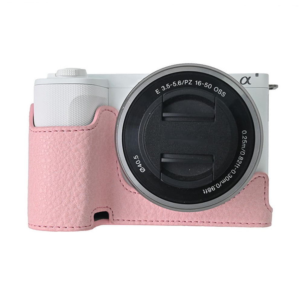 For Sony Alpha ZV-E10 II Camera Case Large Cutout Litchi Texture PU Leather Protective Cover
