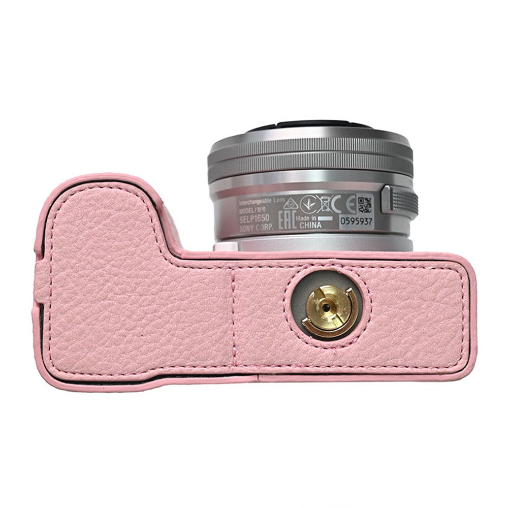 For Sony Alpha ZV-E10 II Camera Case Large Cutout Litchi Texture PU Leather Protective Cover