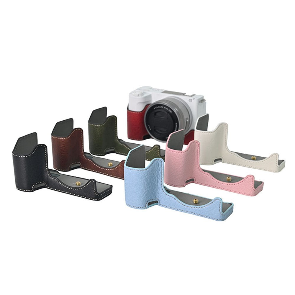 For Sony Alpha ZV-E10 II Camera Case Large Cutout Litchi Texture PU Leather Protective Cover