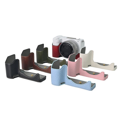 For Sony Alpha ZV-E10 II Camera Case Large Cutout Litchi Texture PU Leather Protective Cover