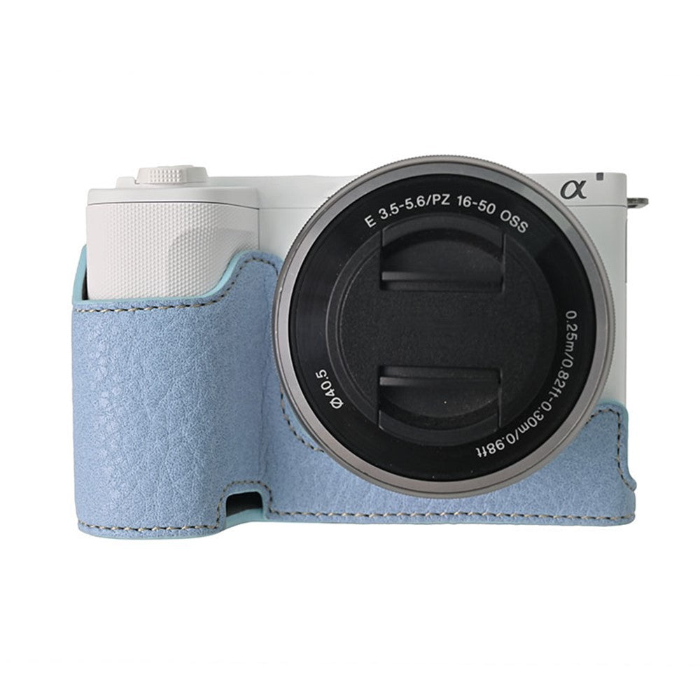 For Sony Alpha ZV-E10 II Camera Case Large Cutout Litchi Texture PU Leather Protective Cover
