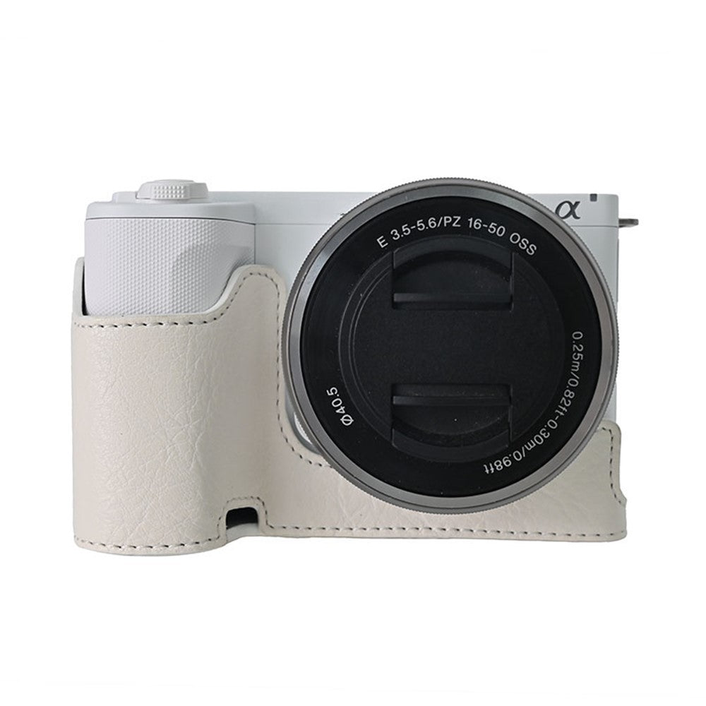 For Sony Alpha ZV-E10 II Camera Case Large Cutout Litchi Texture PU Leather Protective Cover